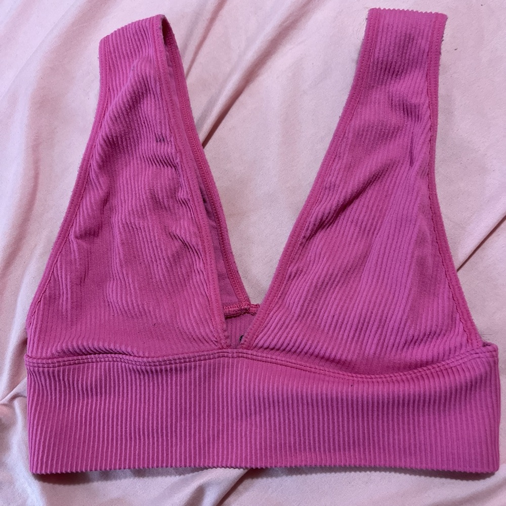 Garage Ribbed Magenta Bralette